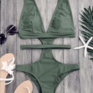 Olive green Monokini